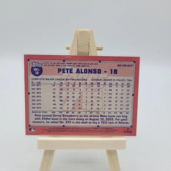 2026 Topps Series 1 Pete Alonso #T91-12 New York Mets NM - Picture 2 of 2
